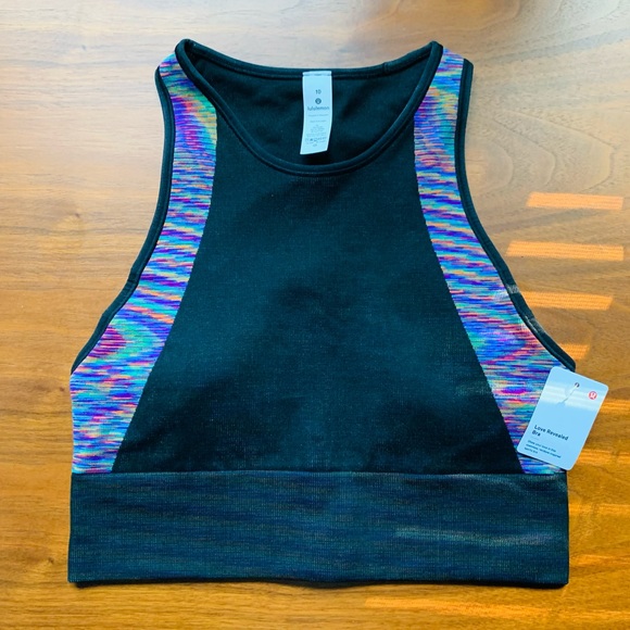 Lululemon Love Revealed Sports Bra Rainbow Black NWT size 10 medium m - Picture 3 of 3